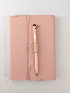 Blush Pink Saffiano Notebook with Matching Stylus Pen